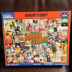 White Mountain Horror Stories Puzzle. 1000 pieces. Complete with poster.